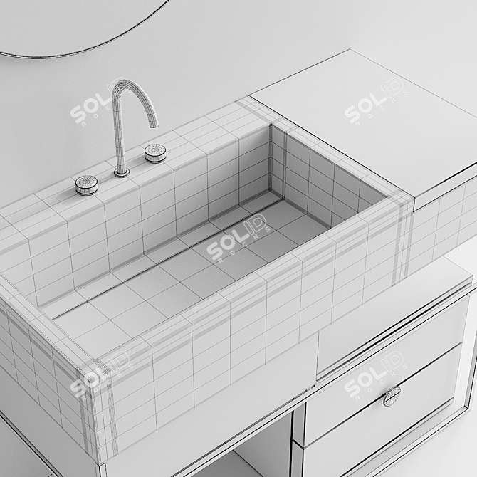 Italgraniti ACQUA C Set 3: Stylish Floor-standing Vanity 3D model image 5