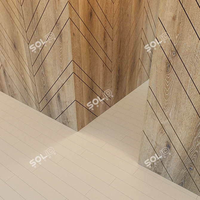 Wooden 3D Corner Wall Panel 3D model image 3