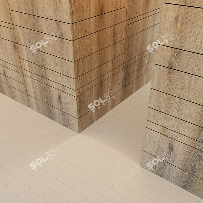 Wooden 3D Corner Wall Panel 3D model image 3