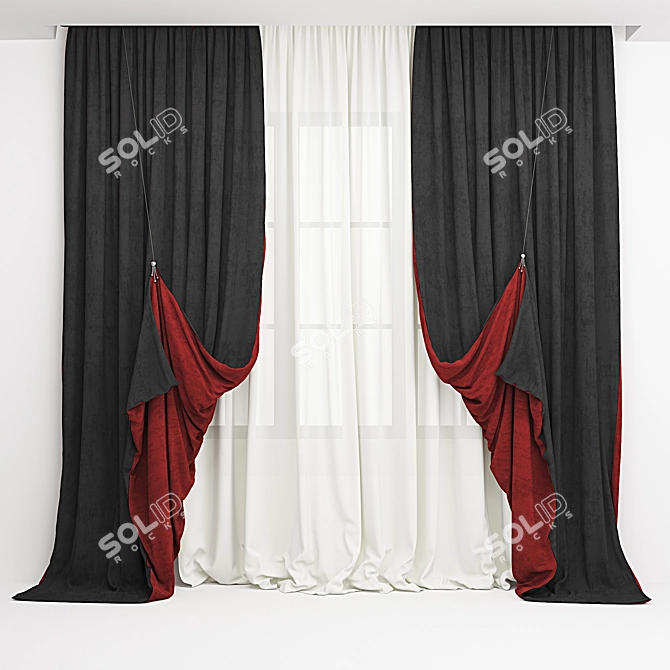Elegant Drapery Curtain: 2015 Edition 3D model image 1