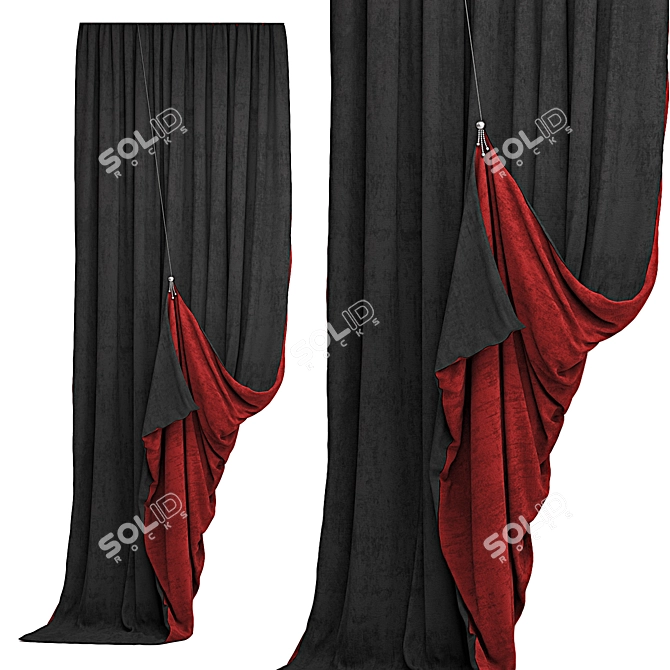 Elegant Drapery Curtain: 2015 Edition 3D model image 2