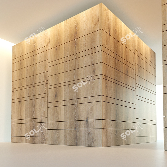 Wooden Corner Wall Panel 3D model image 2