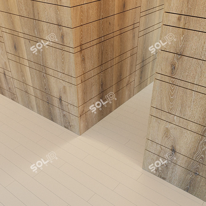 Wooden Corner Wall Panel 3D model image 3