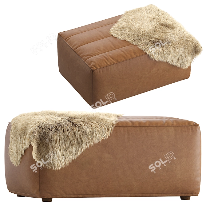 Shabby Chic Footstool: Coco Republic Timothy Oulton 3D model image 1