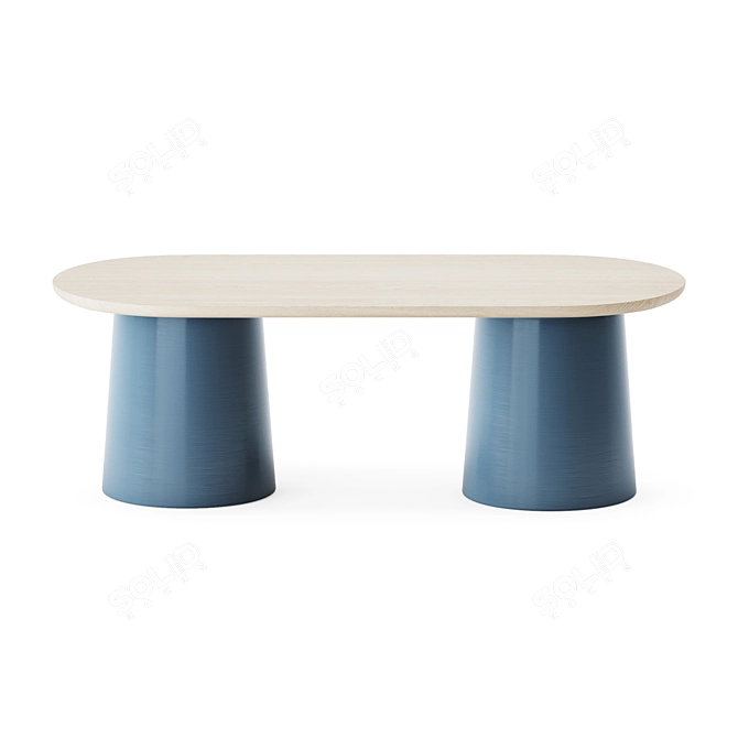 Sleek Thimble Coffee Table Set 3D model image 2