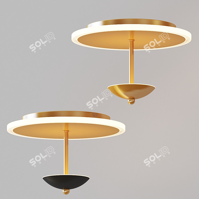 Glowing Umbrella Pendant Light 3D model image 1