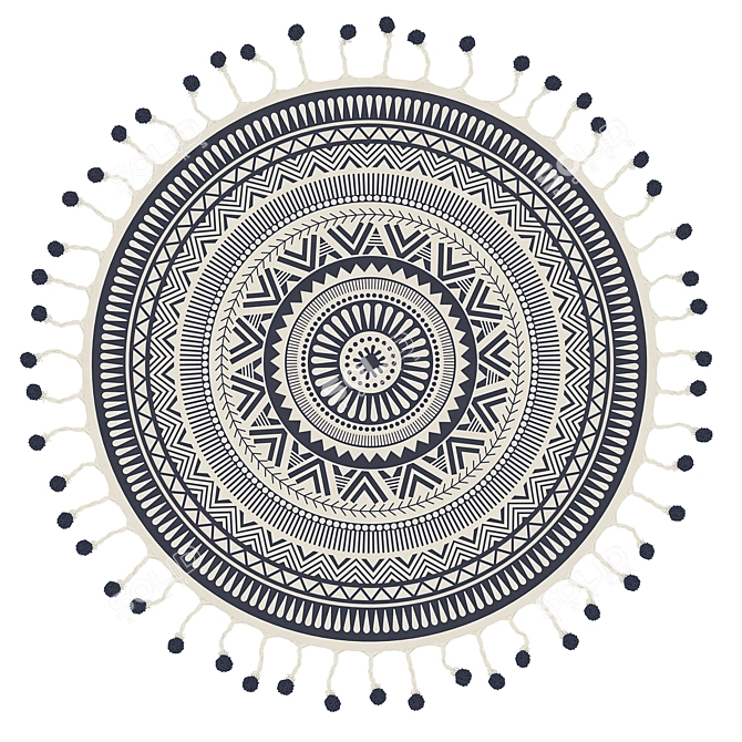 Contemporary Round Area Rug 3D model image 2