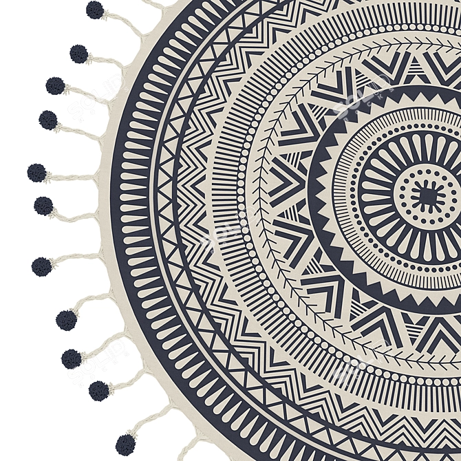 Contemporary Round Area Rug 3D model image 3