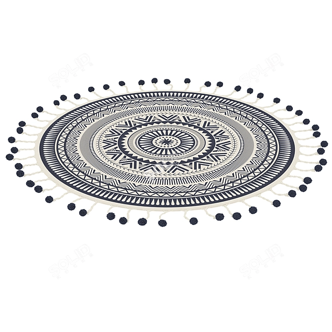 Contemporary Round Area Rug 3D model image 4