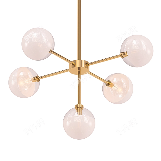 Elegant Molecular Pendant Light 3D model image 1