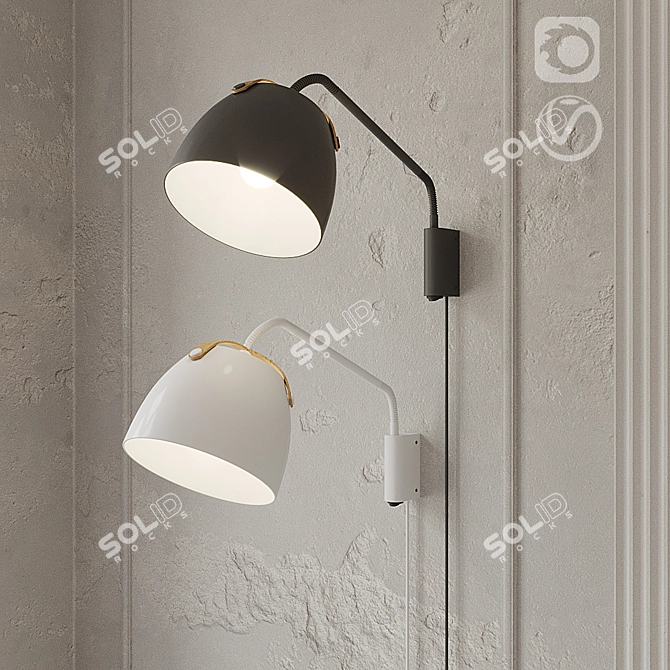 Scandinavian Minimalist Oslo Wall Lamp 3D model image 2