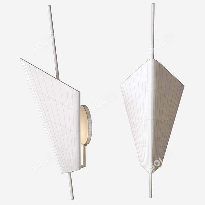 Elegant Copper Wall Sconce 3D model image 2