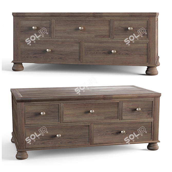 Elegant Brown Cocktail Table - Ashley Flynnter 3D model image 1