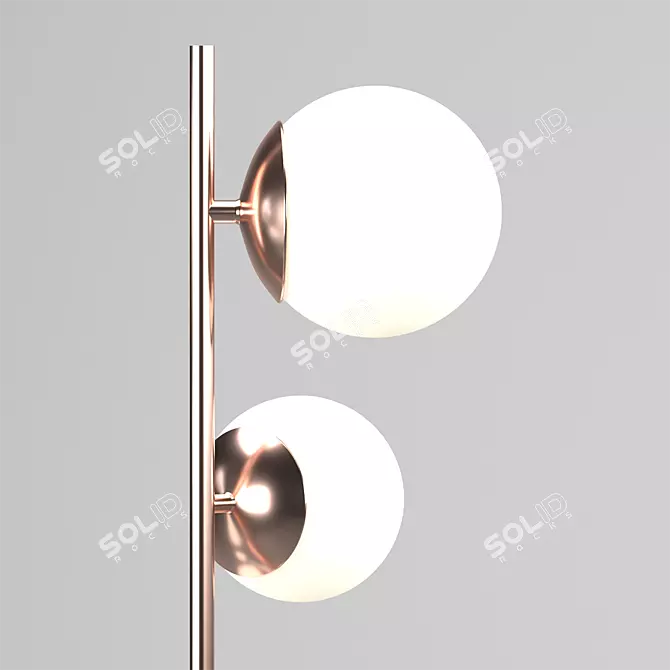 Modern Chrome Vetro Floor Lamp 3D model image 2