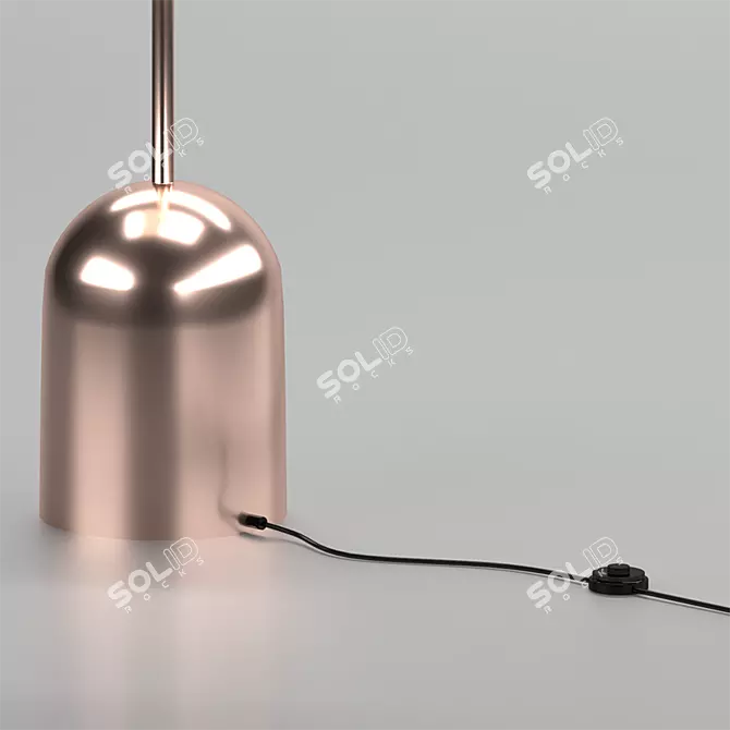 Modern Chrome Vetro Floor Lamp 3D model image 3