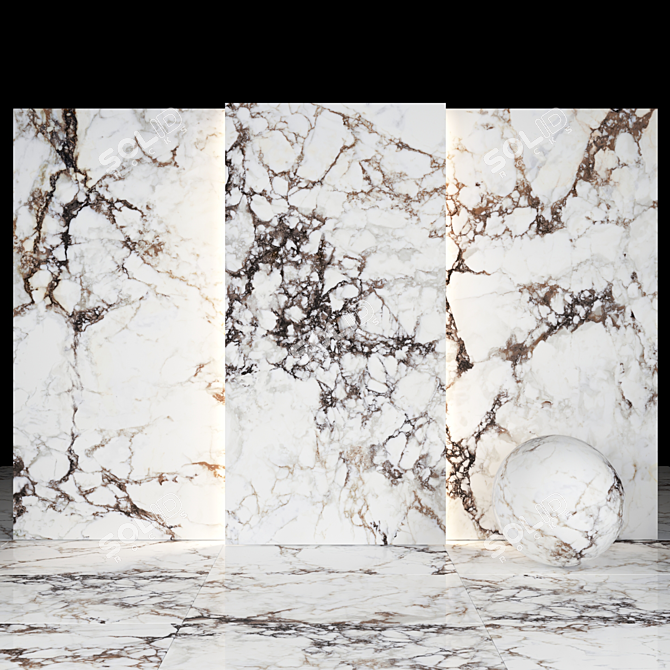 Breccia Marble Texture 02: High Gloss Slabs & Tiles 3D model image 1