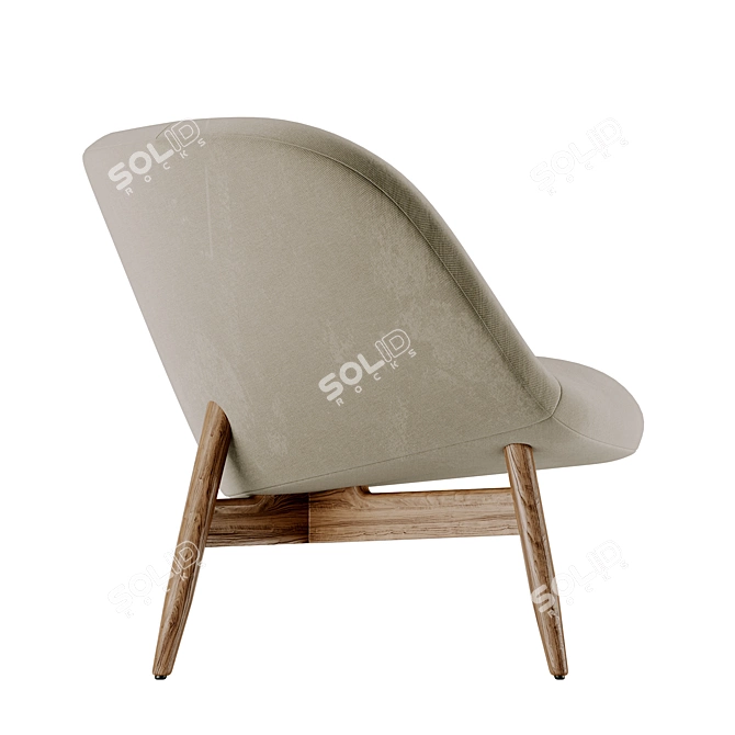 Contemporary Wood Lounge Chair 3D model image 3