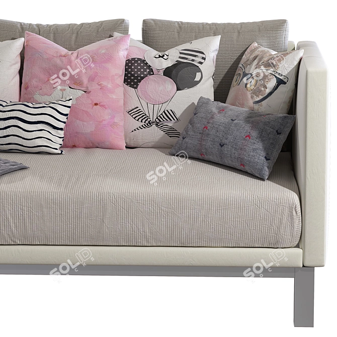 Metal Mid Century Sofa Bed 3D model image 5
