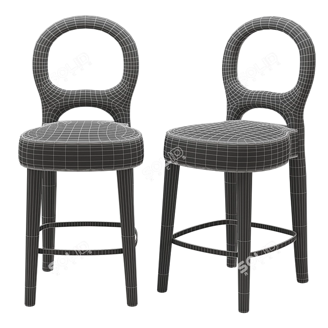 Elegant Bilou Barstool: Classic Comfort 3D model image 2