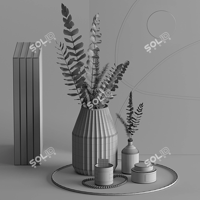 Elegant Home Decor Set 3D model image 3