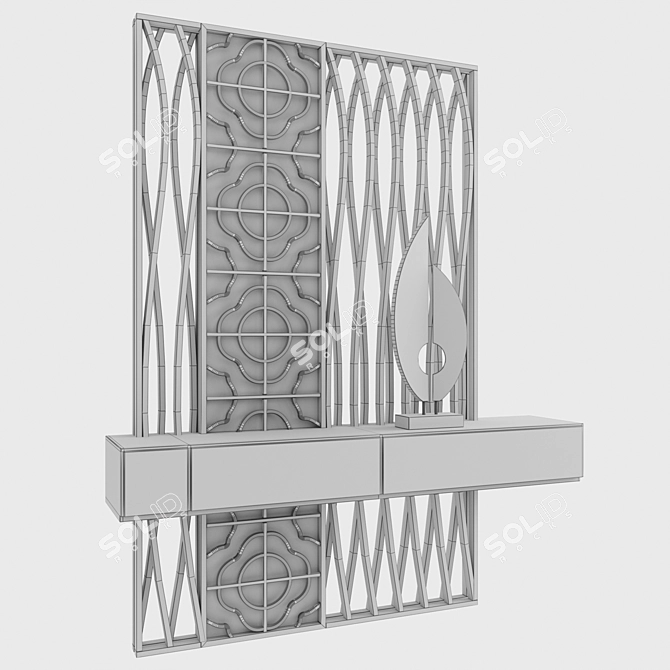 Elegant Room Divider 3D model image 3