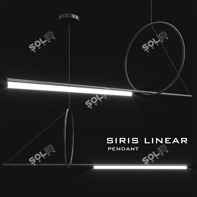 Sleek Siris Linear Pendants 3D model image 1