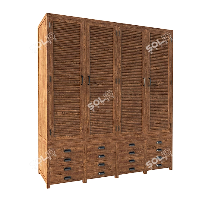 Printmaker Wardrobe: Stylish Storage Solution 3D model image 2