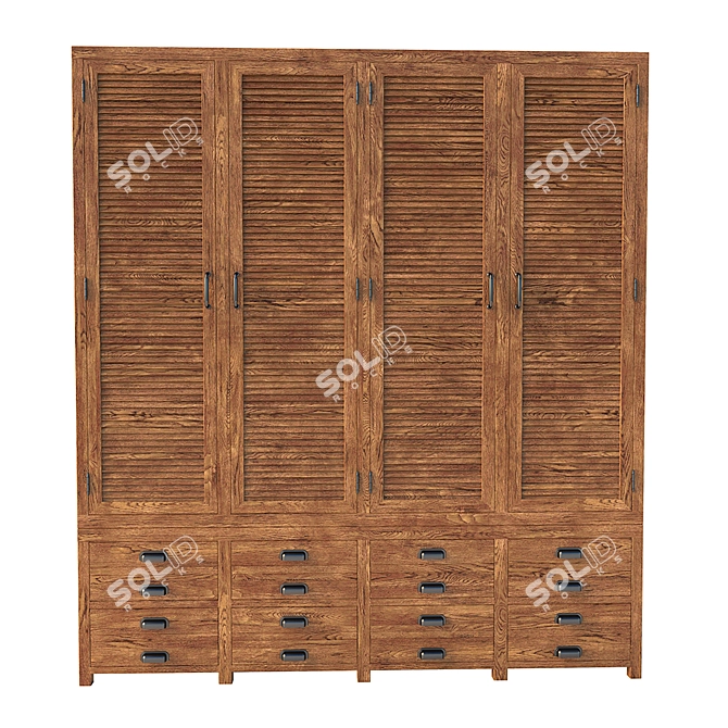 Printmaker Wardrobe: Stylish Storage Solution 3D model image 3