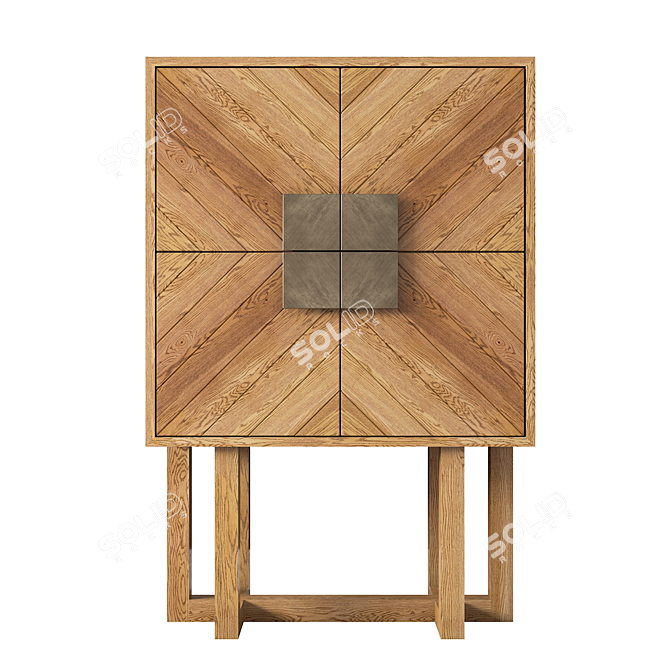 Massive Wood Drawer - 82cm x 120 cm 3D model image 1