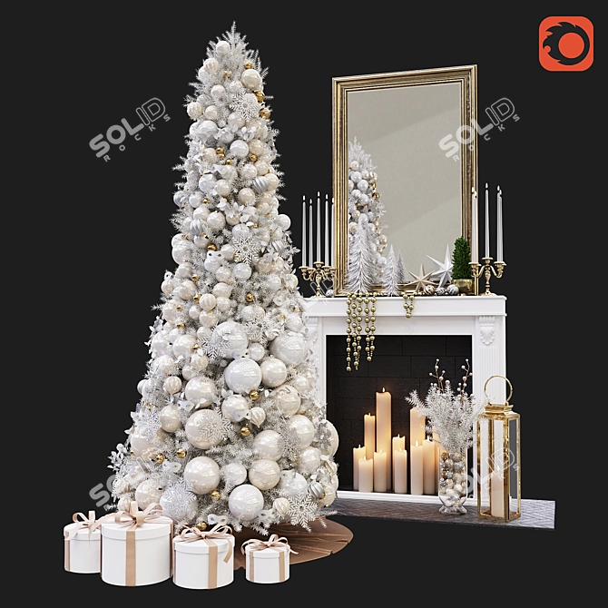 Festive Christmas Decoration Set 3D model image 1