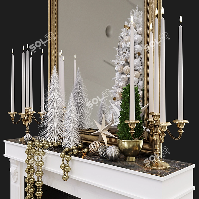 Festive Christmas Decoration Set 3D model image 3