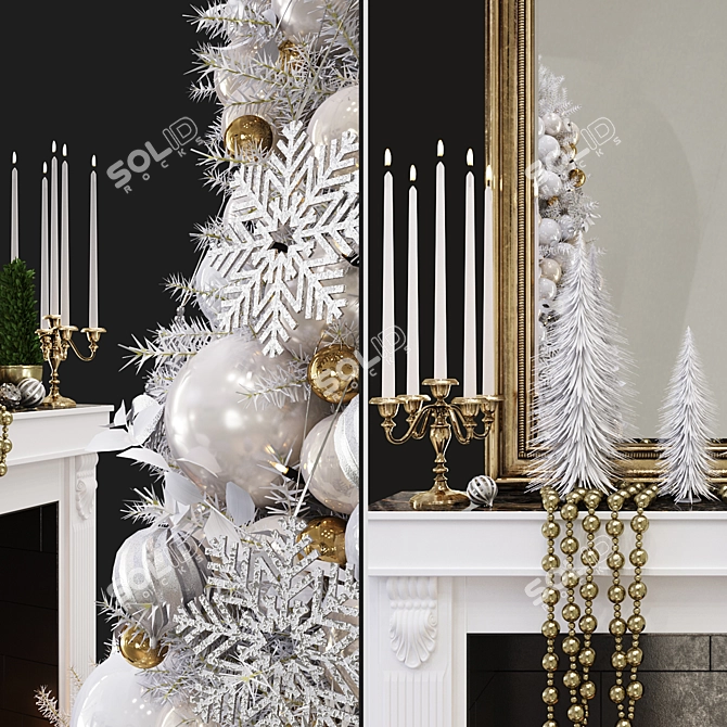 Festive Christmas Decoration Set 3D model image 4