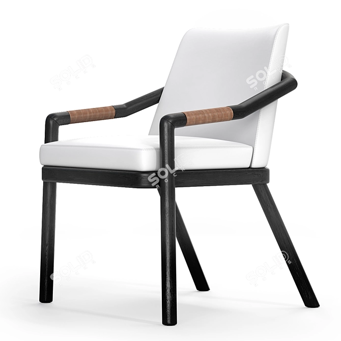 Sleek Modern Archer Armchair 3D model image 2