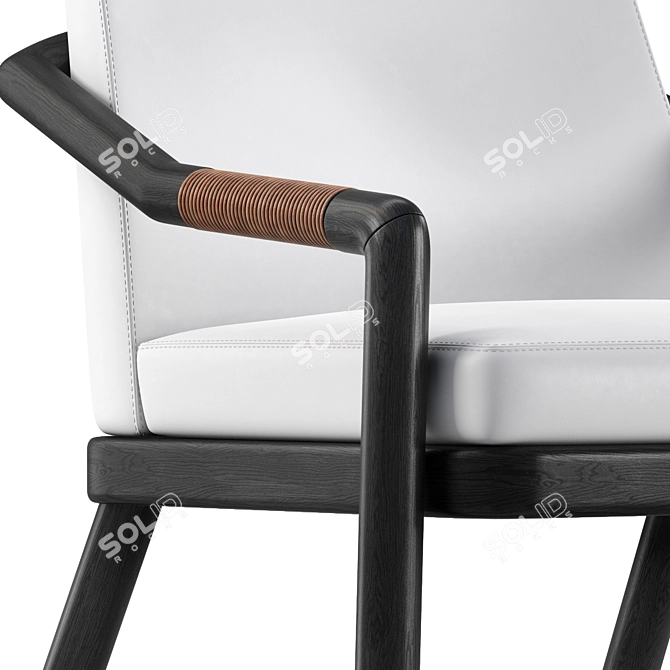 Sleek Modern Archer Armchair 3D model image 3