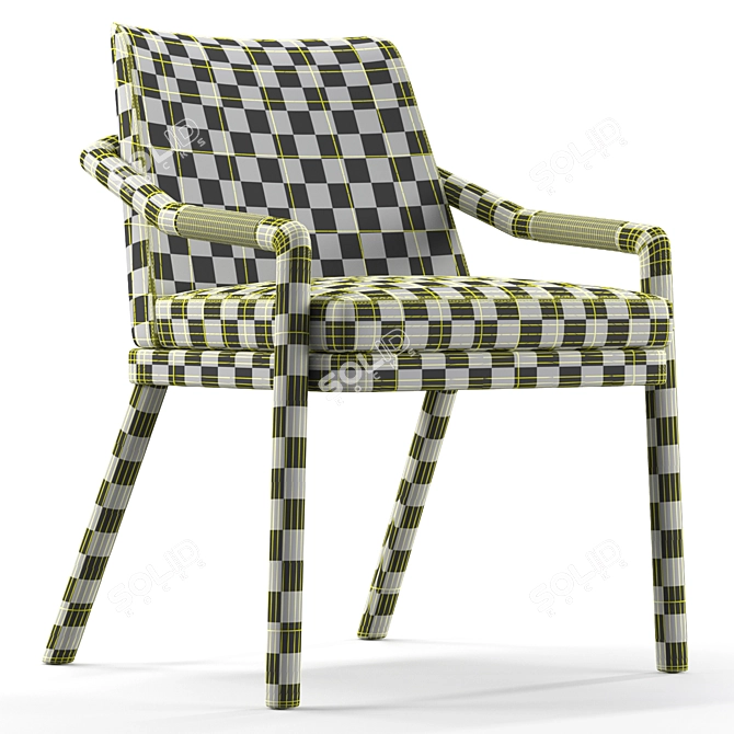 Sleek Modern Archer Armchair 3D model image 4