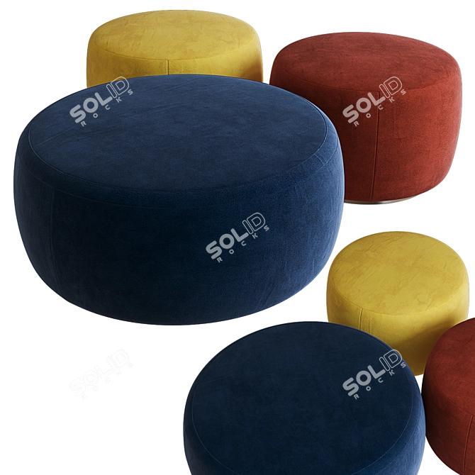 Sleek and Chic Poof 3D model image 1