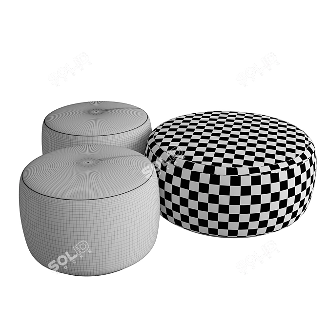 Sleek and Chic Poof 3D model image 3