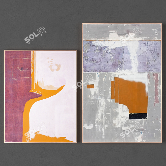 Artistic Frames: 2 Sizes & Textures 3D model image 1