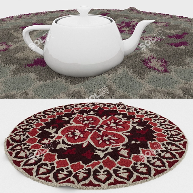 Round Carpets Set: Versatile and Detailed 3D model image 3