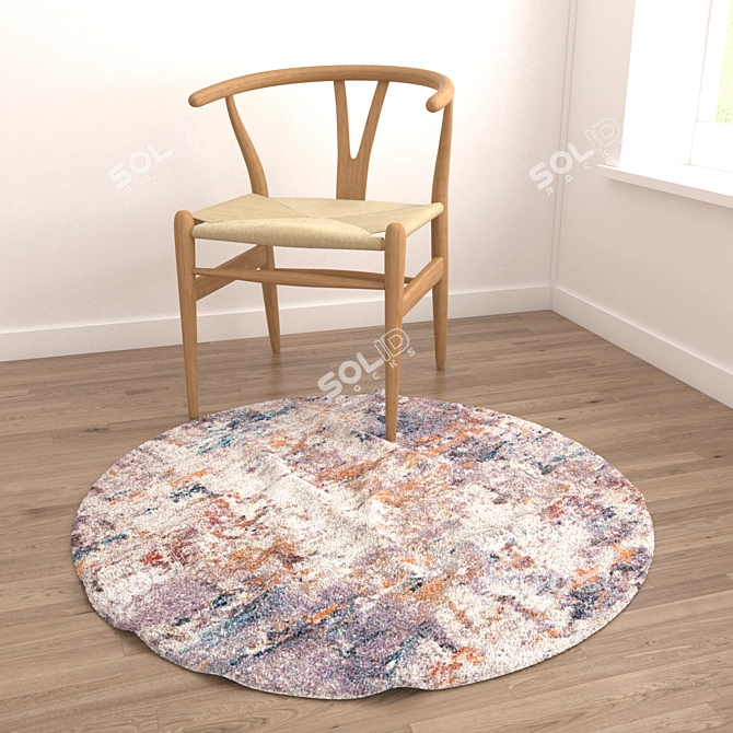 Round Rugs Set: Versatile Textures 3D model image 4