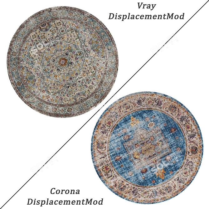 Round Carpet Set: Versatile and High-Quality 3D model image 2