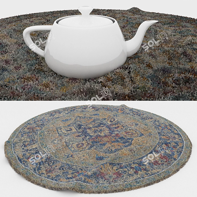 Round Carpet Set: Versatile and High-Quality 3D model image 3