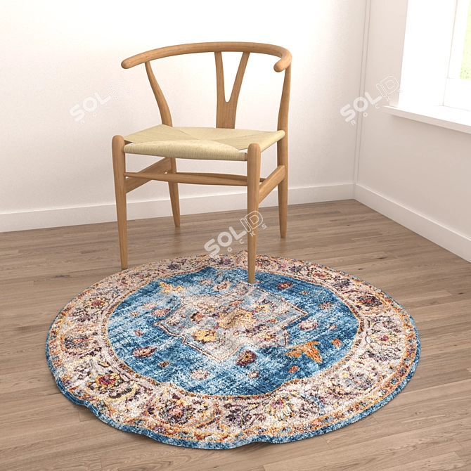 Round Carpet Set: Versatile and High-Quality 3D model image 4