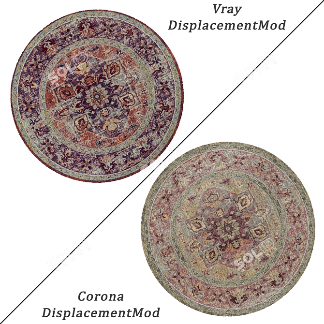 Round Carpet Set: Versatile and Stylish 3D model image 2