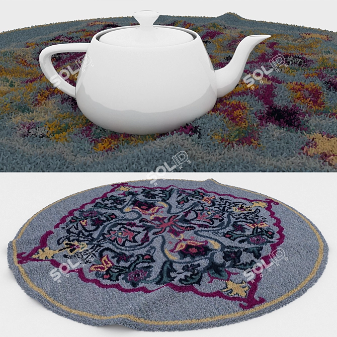 Round Carpet Set 46: Versatile & Diverse 3D model image 3