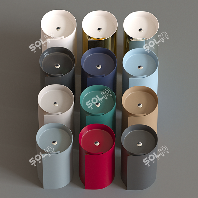 Sleek Monoroll Washbasin Set 3D model image 3