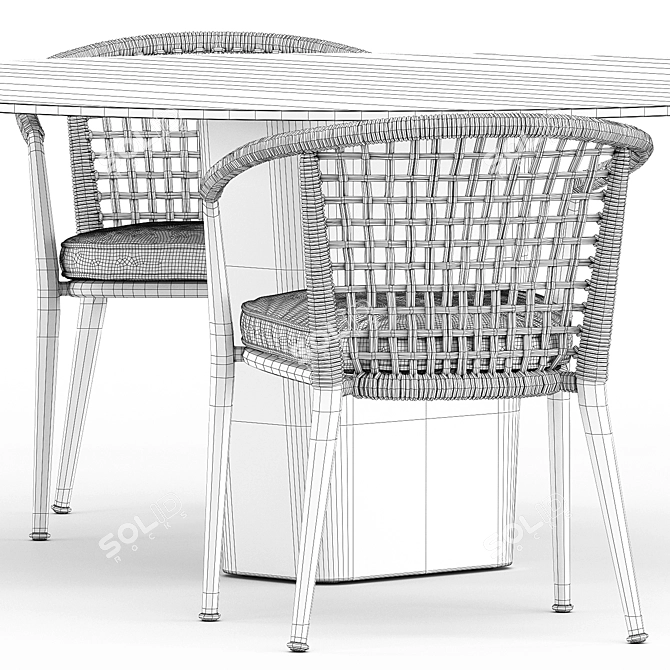 Modern elegance: Erica '19 chair and Tao dining table 3D model image 5