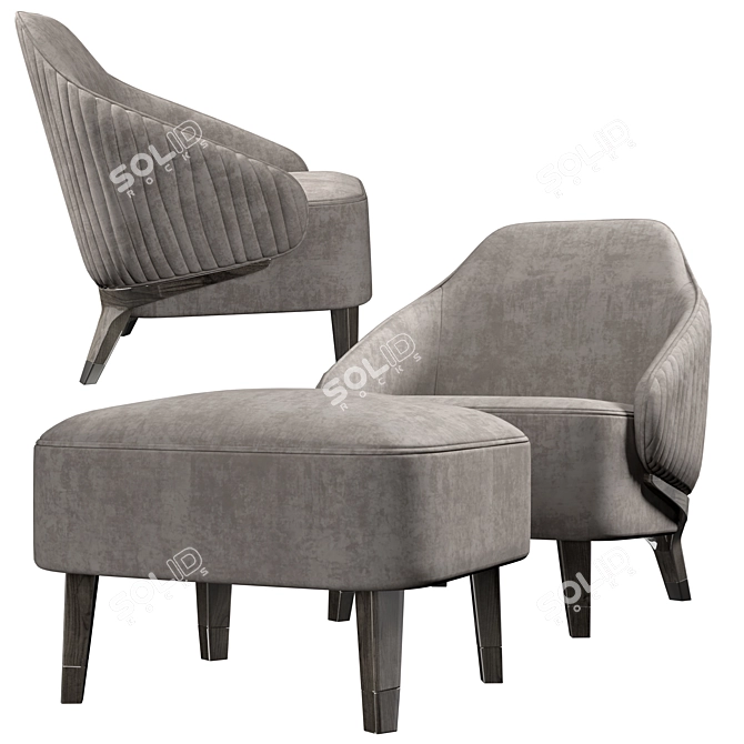 Giorgio Collection Mirage: Luxurious Armchair & Ottoman 3D model image 3