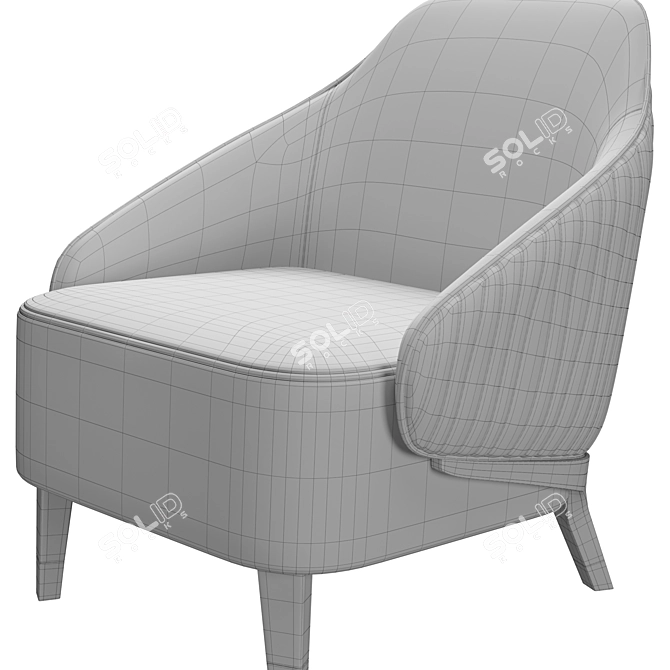 Giorgio Collection Mirage: Luxurious Armchair & Ottoman 3D model image 5