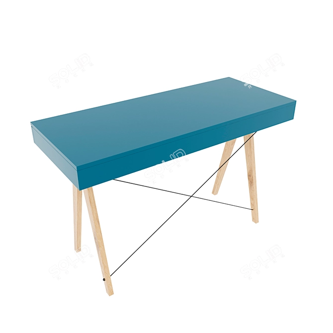 Sleek Basic Desk 3D model image 2